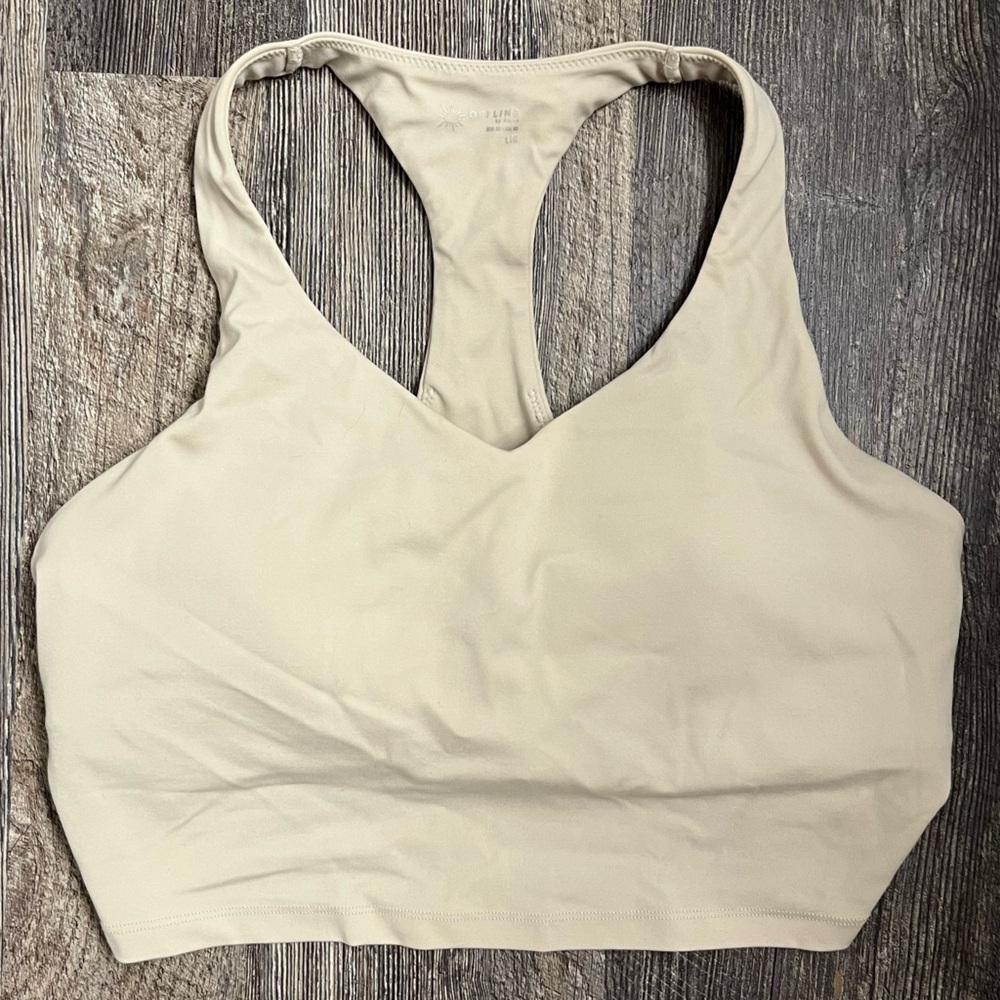 LIKE NEW AERIE OFFLINE REAL ME LOW KEY RACERBACK SPORTS BRA OFF WHITE